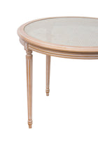 Italian Dining Table with Caned Top and Fluted Legs