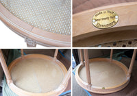 Italian Dining Table with Caned Top and Fluted Legs