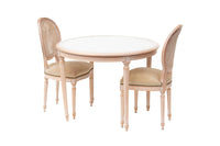 Italian Dining Table with Caned Top and Fluted Legs