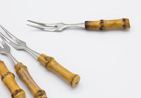 Japanese Made Bamboo Handled Cocktail Forks, S/8