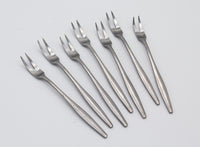 Dansk Designs Denmark Cocktail Forks in Stainless Steel, S/7