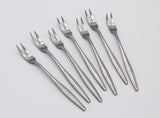 Dansk Designs Denmark Cocktail Forks in Stainless Steel, S/7