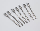 Dansk Designs Denmark Cocktail Forks in Stainless Steel, S/7