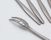 Dansk Designs Denmark Cocktail Forks in Stainless Steel, S/7