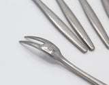 Dansk Designs Denmark Cocktail Forks in Stainless Steel, S/7