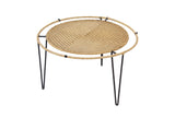 Smaller Scale Iron and Raffia Coffee Table