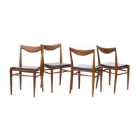 S/4 Norwegian Teak Bambi Dining Chairs