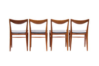S/4 Norwegian Teak Bambi Dining Chairs