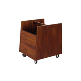 Rolling LP Record Storage or Magazine Caddy in Rosewood by Bruksbo