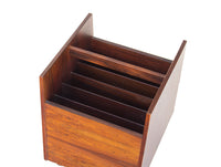 Rolling LP Record Storage or Magazine Caddy in Rosewood by Bruksbo