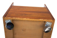 Rolling LP Record Storage or Magazine Caddy in Rosewood by Bruksbo