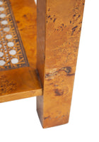 Parsons End Table in Burlwood and Cane Made by Hekman