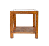 Parsons End Table in Burlwood and Cane Made by Hekman