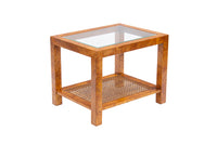 Parsons End Table in Burlwood and Cane Made by Hekman