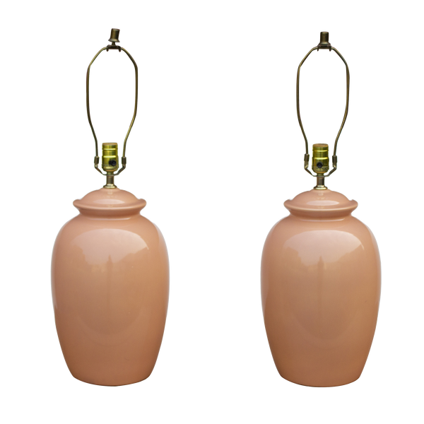 Peach Ginger Jar Ceramic Table Lamps