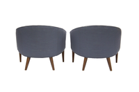 Petite Pair of Tufted Midcentury Armchairs