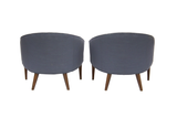 Petite Pair of Tufted Midcentury Armchairs