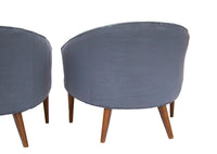 Petite Pair of Tufted Midcentury Armchairs