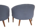 Petite Pair of Tufted Midcentury Armchairs