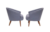 Petite Pair of Tufted Midcentury Armchairs