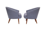 Petite Pair of Tufted Midcentury Armchairs