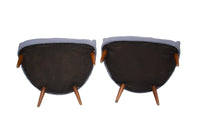 Petite Pair of Tufted Midcentury Armchairs