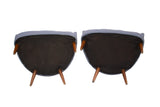 Petite Pair of Tufted Midcentury Armchairs