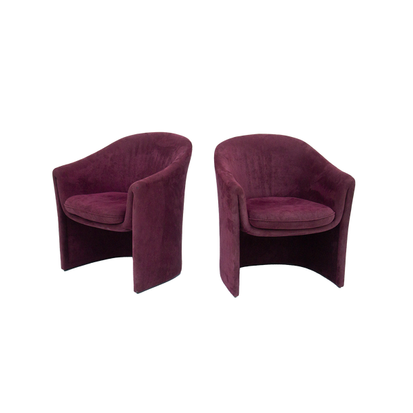 Sculptural Pair of Armchairs by Dunbar