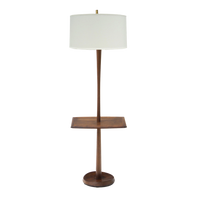 Walnut Floor Lamp with Built-in End Table