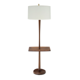 Walnut Floor Lamp with Built-in End Table