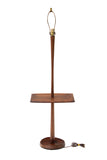 Walnut Floor Lamp with Built-in End Table