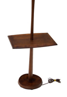 Walnut Floor Lamp with Built-in End Table
