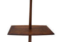Walnut Floor Lamp with Built-in End Table