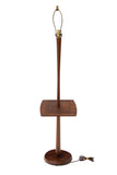 Walnut Floor Lamp with Built-in End Table