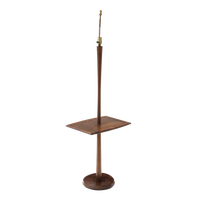 Walnut Floor Lamp with Built-in End Table
