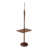 Walnut Floor Lamp with Built-in End Table