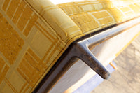 Midcentury Modern Loveseat with Walnut Base