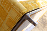 Midcentury Modern Loveseat with Walnut Base