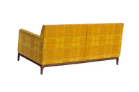 Midcentury Modern Loveseat with Walnut Base