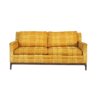 Midcentury Modern Loveseat with Walnut Base