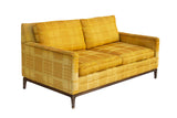 Midcentury Modern Loveseat with Walnut Base