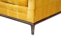 Midcentury Modern Loveseat with Walnut Base
