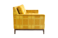 Midcentury Modern Loveseat with Walnut Base