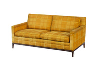 Midcentury Modern Loveseat with Walnut Base