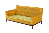 Midcentury Modern Loveseat with Walnut Base