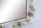 Italian Tole Mirror with Pale Pink Roses, 19" x 24"