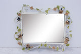 Italian Tole Mirror with Pale Pink Roses, 19" x 24"