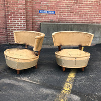 Pair of Channel Back Slipper Chairs- Newly Reupholstered
