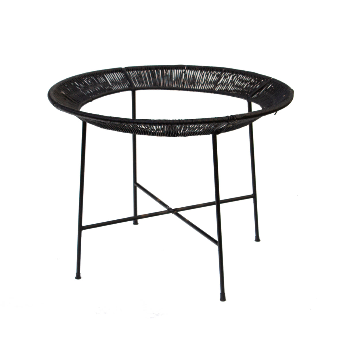 Round Iron and Raffia Dining Table – shopnueve