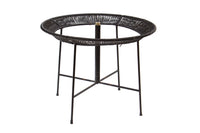 Round Iron and Raffia Dining Table